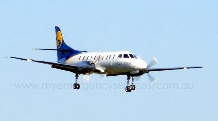 SHARP Fairchild Metroliner on approach Essendon YMEN Photograph by MJStephenson