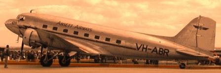 A past era on show in 2007....VH-ABR, a DC-3 from Ansett Airlines
